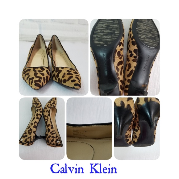 Calvin Klein Shoes - Calvin Klein Nicki Leopard Kitten Heels {Sz 7}
